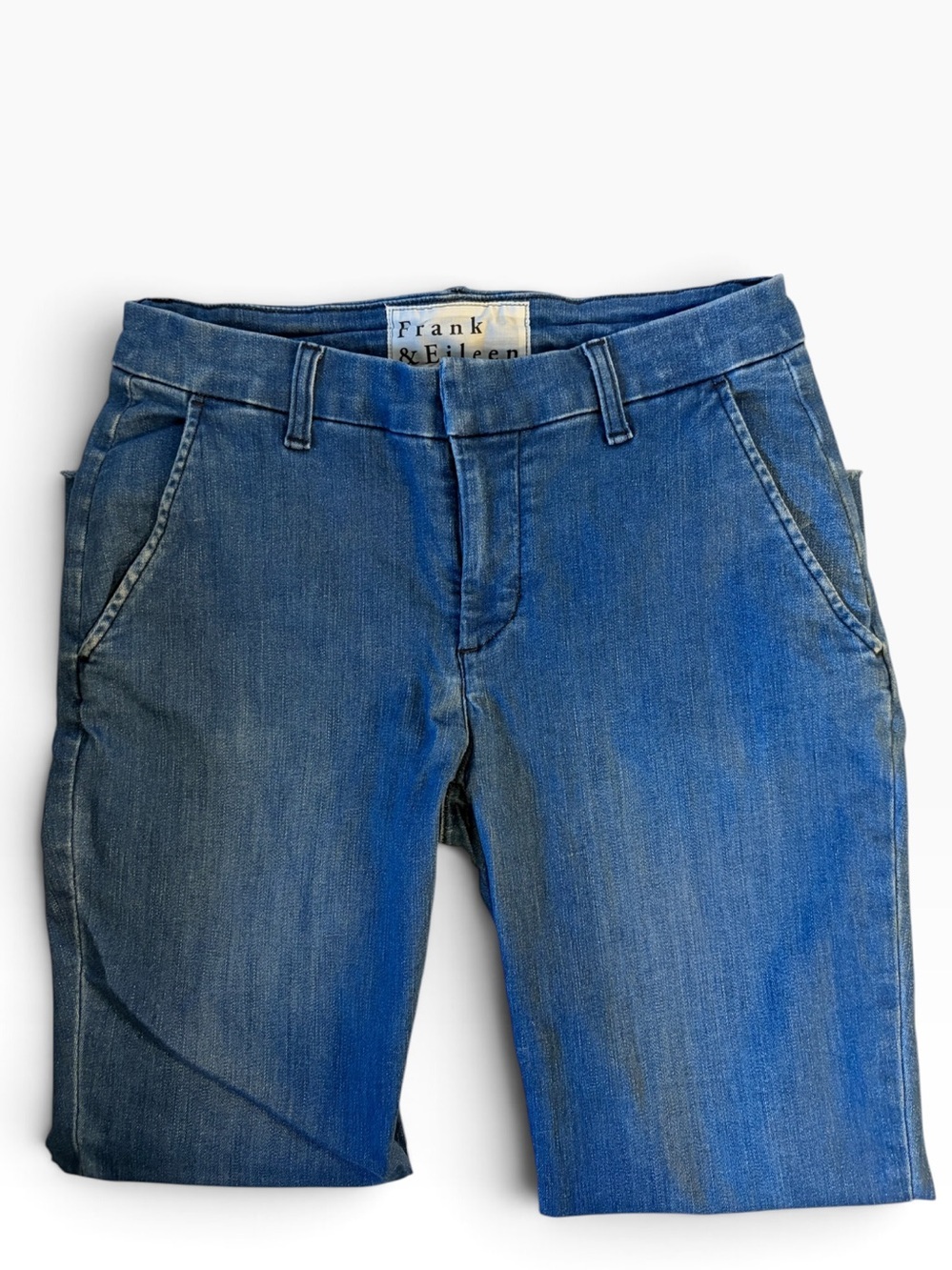 Frank & Eileen Wicklow Italian Denim Trouser Jeans Raw Hem Size 4